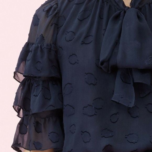 NWT REBECCA TAYLOR Tulip Clip Ruffle Blouse 10 - Picture 2 of 6
